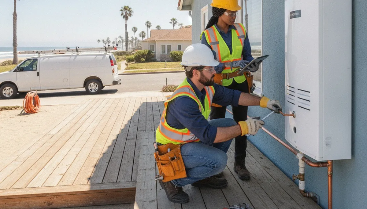 San Diego, CA plumber repairing a plumbing issue for an emergency plumbing service