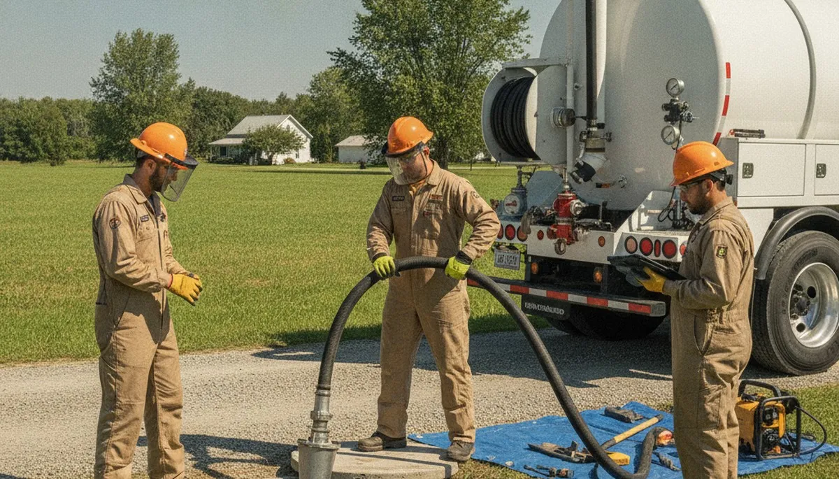 San Diego, CA plumber pumping a residential septic tank for emergency service