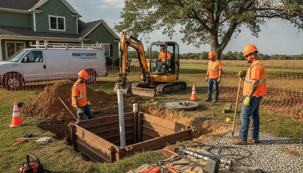 San Diego, CA plumber repairing a septic system for a home inspection and emergency service
